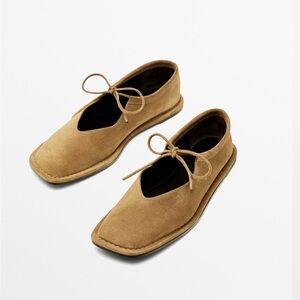 Tied Split Suede Ballet Flats size 39